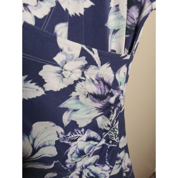 Soft Surroundings Floral Shapely Anywhere Faux Wrap Dress Size M 25272 Tropical - Picture 3 of 4